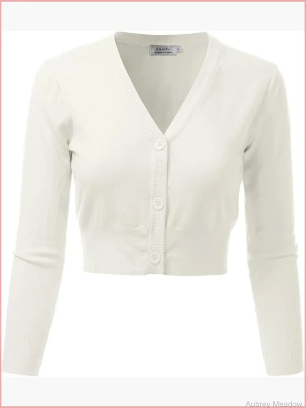 3/4 Sleeve Open Front Cropped Cardigan Sweater